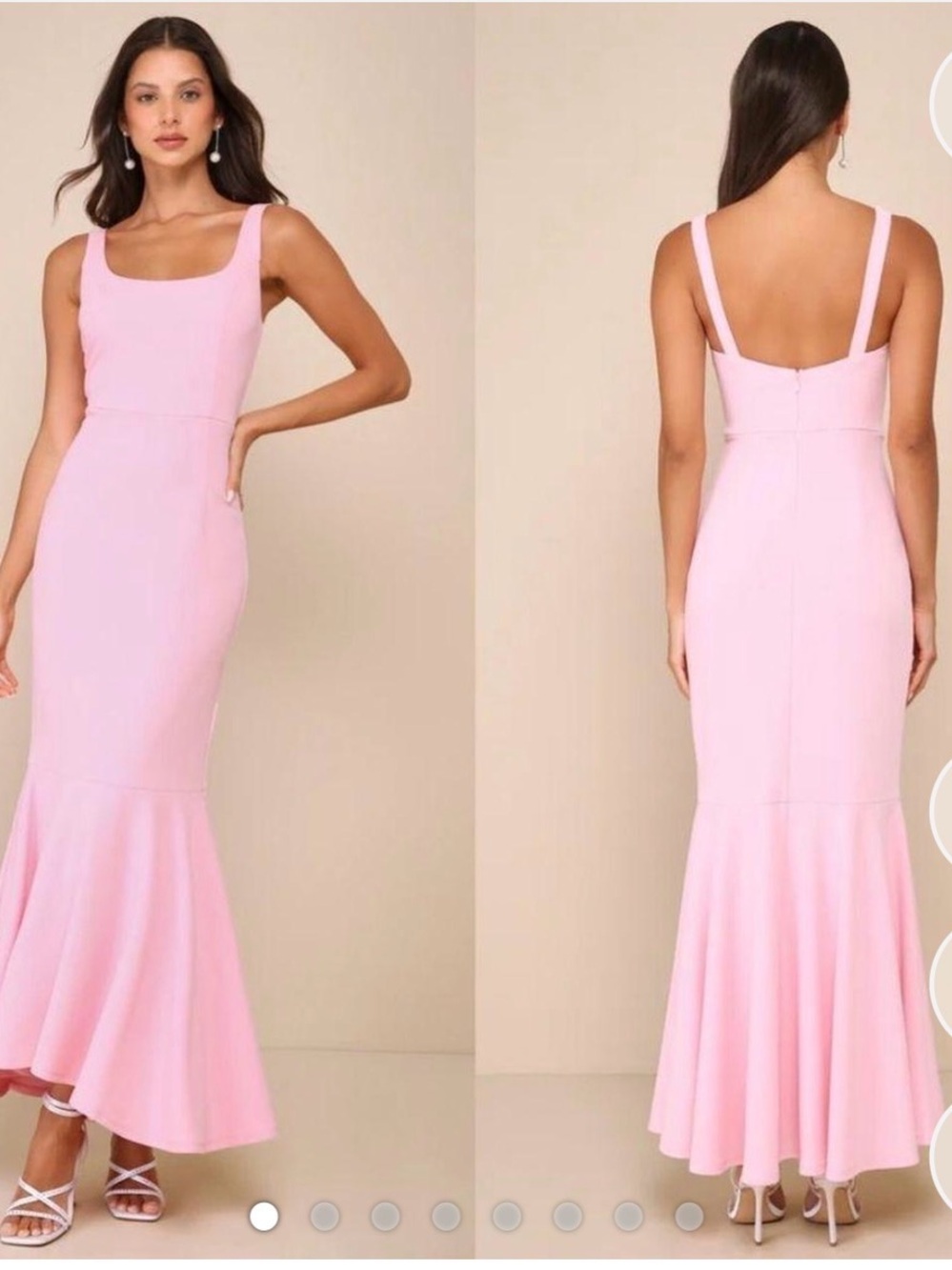 Lulu's Pastel Pink Square-Neck Mermaid Maxi Dress